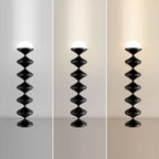 Modern Scandinavian Cream Round Floor Lamp with Iron and Acrylic - 1-Light Design for Bedroom
