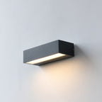 Contemporary Waterproof Aluminum LED Wall Sconce Lamp - Rectangular Design for Garden