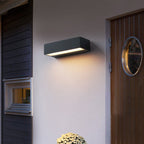 Contemporary Waterproof Aluminum LED Wall Sconce Lamp - Rectangular Design for Garden