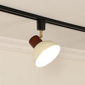 Modern Nordic Iron and Wood Round Bowl Semi-Flush Mount Ceiling Light with Adjustable 1-5 Light Track for Dining Room