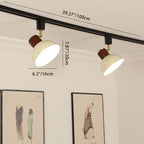 Modern Nordic Iron and Wood Round Bowl Semi-Flush Mount Ceiling Light with Adjustable 1-5 Light Track for Dining Room