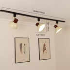 Modern Nordic Iron and Wood Round Bowl Semi-Flush Mount Ceiling Light with Adjustable 1-5 Light Track for Dining Room
