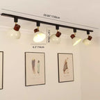Modern Nordic Iron and Wood Round Bowl Semi-Flush Mount Ceiling Light with Adjustable 1-5 Light Track for Dining Room