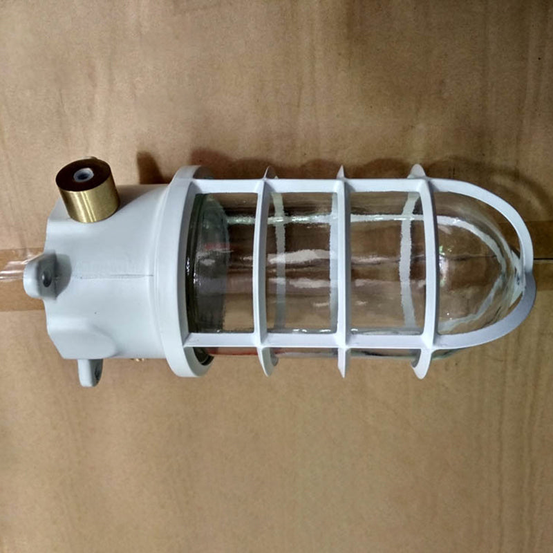 Modern Industrial Waterproof Aluminum Alloy Glass Cylinder 1-Light Semi-Flush Mount Ceiling Light for Outdoor Patios