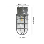 Modern Industrial Waterproof Aluminum Alloy Glass Cylinder 1-Light Semi-Flush Mount Ceiling Light for Outdoor Patios