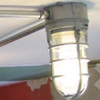 Modern Industrial Waterproof Aluminum Alloy Glass Cylinder 1-Light Semi-Flush Mount Ceiling Light for Outdoor Patios