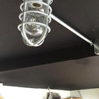 Modern Industrial Waterproof Aluminum Alloy Glass Cylinder 1-Light Semi-Flush Mount Ceiling Light for Outdoor Patios