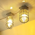 Modern Industrial Waterproof Aluminum Alloy Glass Cylinder 1-Light Semi-Flush Mount Ceiling Light for Outdoor Patios