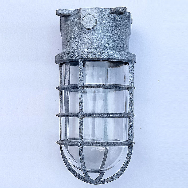 Modern Industrial Waterproof Aluminum Alloy Glass Cylinder 1-Light Semi-Flush Mount Ceiling Light for Outdoor Patios