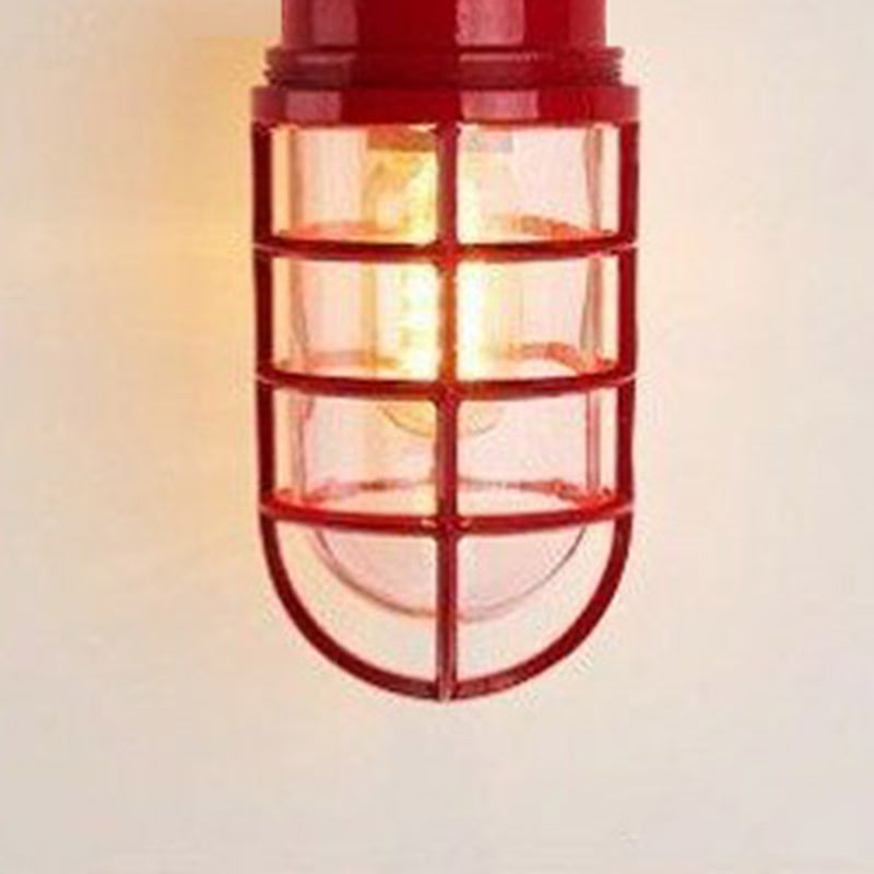 Modern Industrial Waterproof Aluminum Alloy Glass Cylinder 1-Light Semi-Flush Mount Ceiling Light for Outdoor Patios