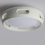 Modern Nordic Round Bladeless Acrylic LED Semi-Flush Mount Ceiling Fan Light for Bedroom