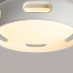 Modern Nordic Round Bladeless Acrylic LED Semi-Flush Mount Ceiling Fan Light for Bedroom