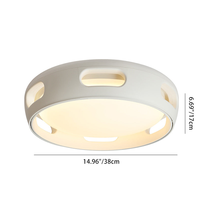 Modern Nordic Round Bladeless Acrylic LED Semi-Flush Mount Ceiling Fan Light for Bedroom