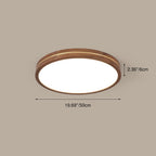 Sleek Walnut Finish LED Flush Mount Light