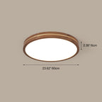Sleek Walnut Finish LED Flush Mount Light