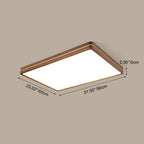 Sleek Walnut Finish LED Flush Mount Light