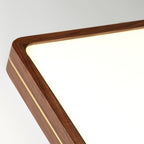 Sleek Walnut Finish LED Flush Mount Light