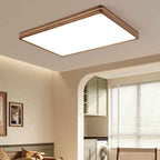 Sleek Walnut Finish LED Flush Mount Light