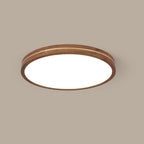Sleek Walnut Finish LED Flush Mount Light
