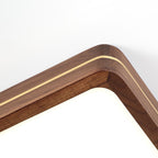 Sleek Walnut Finish LED Flush Mount Light