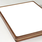 Sleek Walnut Finish LED Flush Mount Light