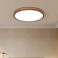 Sleek Walnut Finish LED Flush Mount Light