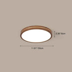 Sleek Walnut Finish LED Flush Mount Light