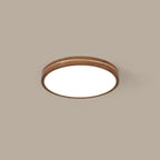 Sleek Walnut Finish LED Flush Mount Light