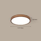 Sleek Walnut Finish LED Flush Mount Light