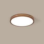 Sleek Walnut Finish LED Flush Mount Light