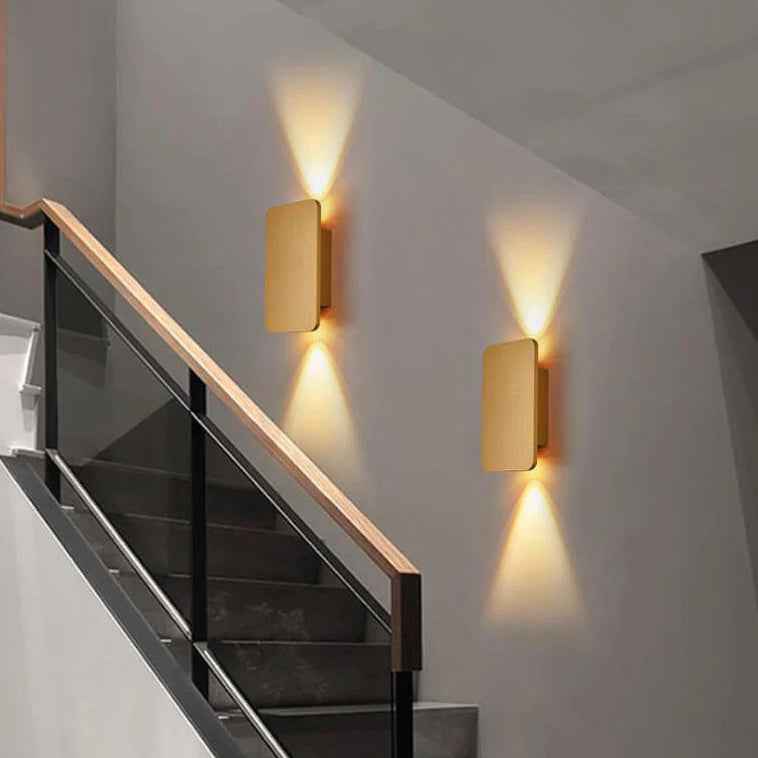 Nordic Minimalist Aluminum Rectangular LED Wall Sconce with 2 Lights