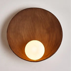 Contemporary Minimalist Round Iron and Resin 1-Light Wall Sconce