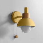 Nordic Wood & Metal Globe Wall Sconce LED 1-light