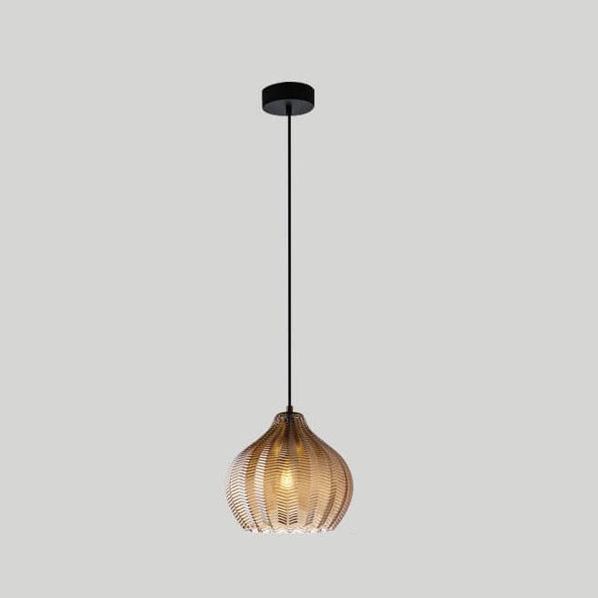 Nordic Wavy Glass 1-Light Barrel Pendant with Textured Finish