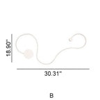 Contemporary Curved LED Wall Sconce Lamp in Long Aluminum Snake Design