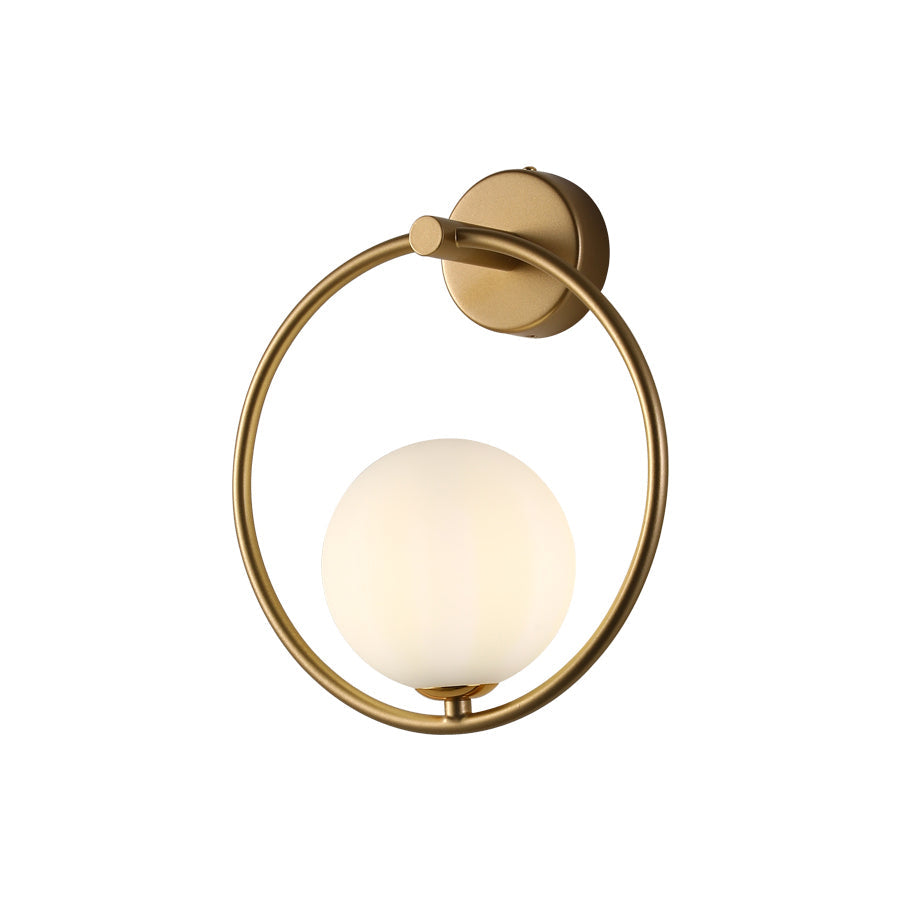 Babette Gold Ring Globe Wall Lamp