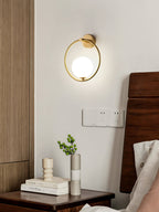Babette Gold Ring Globe Wall Lamp