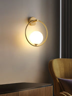 Babette Gold Ring Globe Wall Lamp