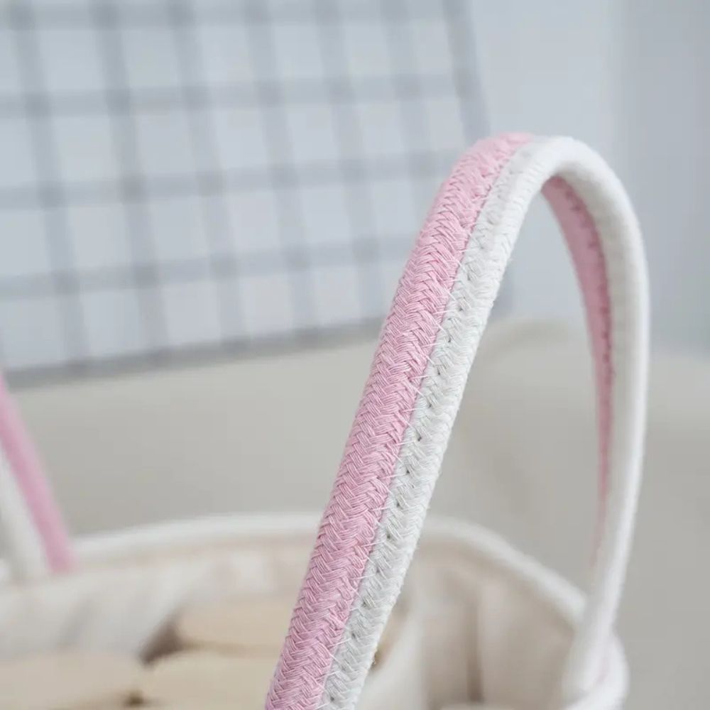 Baby Caddy Organizer Hand Woven Fabric Portable Multi Compartment Storage