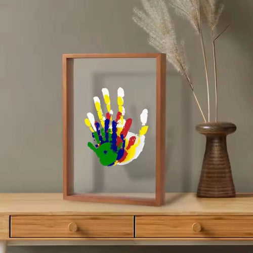 Baby Memory Frame Wood Handprint Footprint Kit