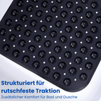 BadeHalt: Non-Slip Bathtub Mat with Suction Cups – Antibacterial & Easy to Clean Shower Mat for Safe Showering