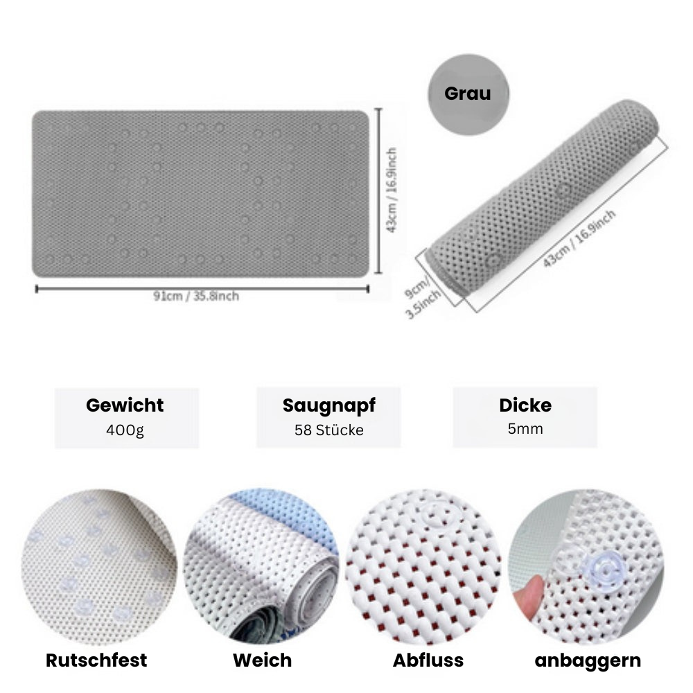 BadeLust: Soft Non-Slip Bathtub Mat – With Suction Cups