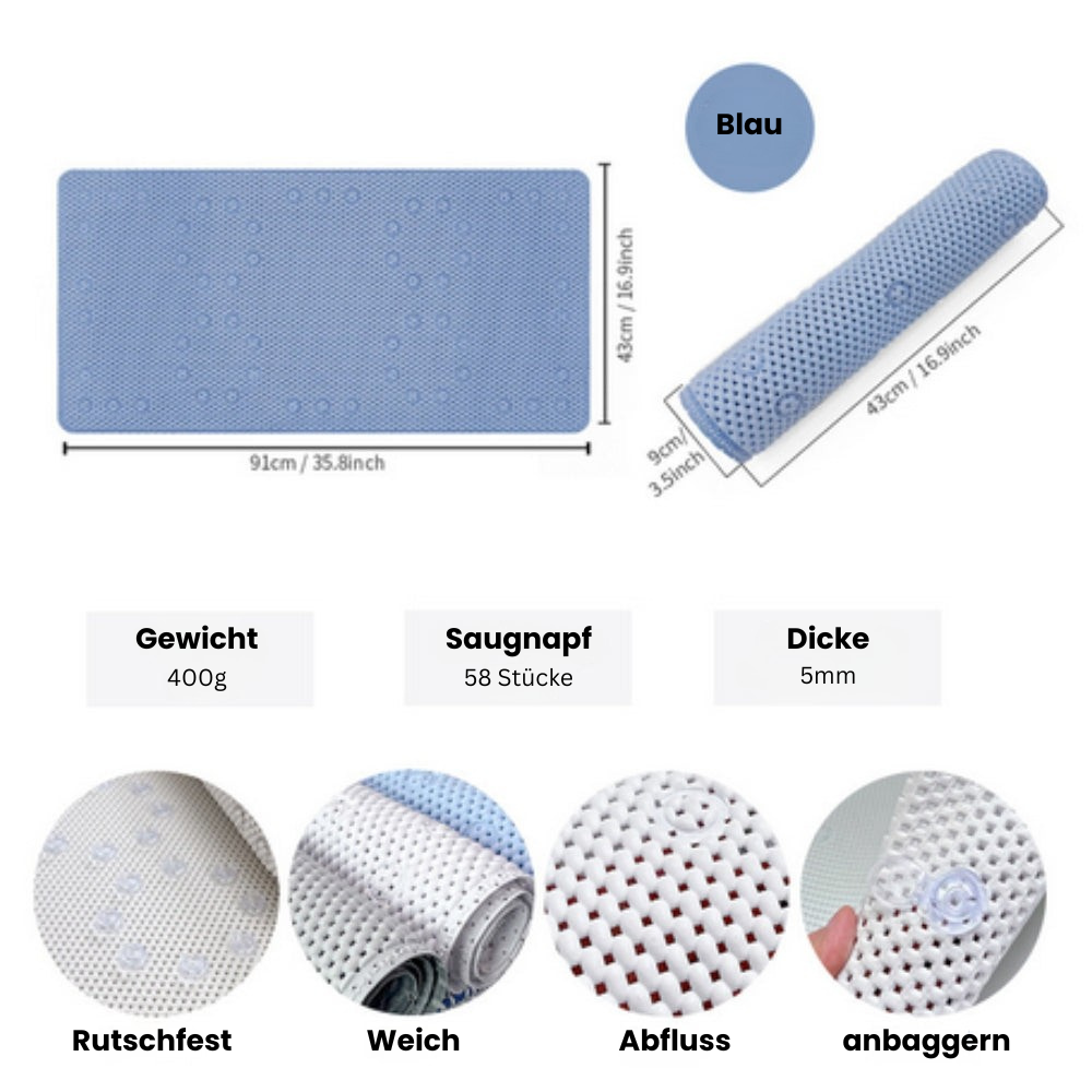 BadeLust: Soft Non-Slip Bathtub Mat – With Suction Cups