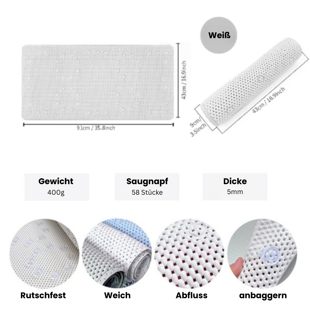 BadeLust: Soft Non-Slip Bathtub Mat – With Suction Cups