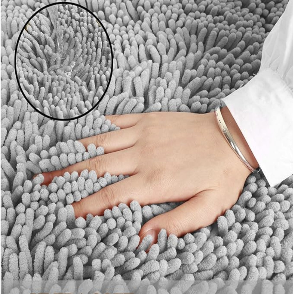 BadeWohl: Non-Slip Chenille Bath Mat – Super Soft, Absorbent & Easy to Care For