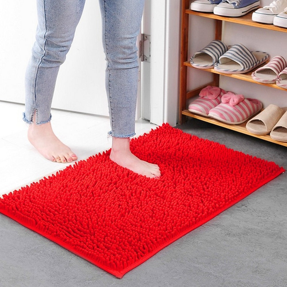 BadeWohl: Non-Slip Chenille Bath Mat – Super Soft, Absorbent & Easy to Care For
