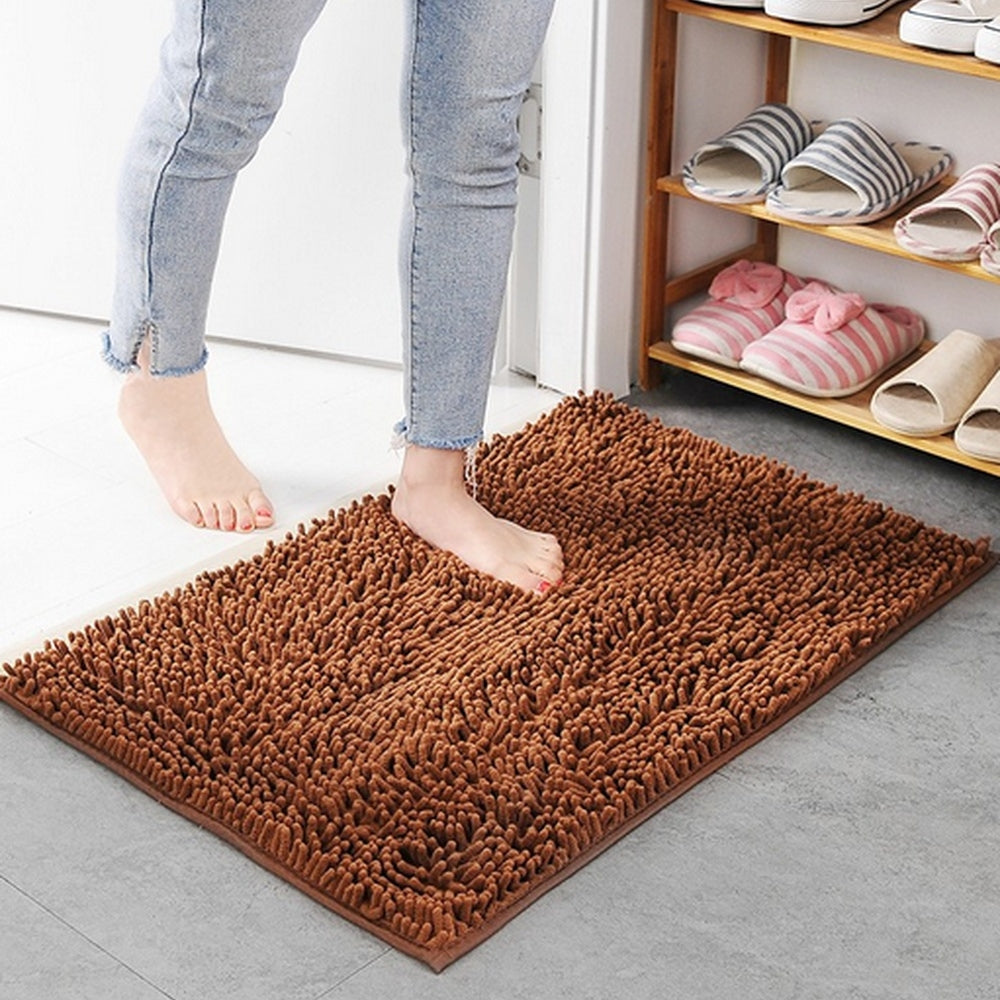 BadeWohl: Non-Slip Chenille Bath Mat – Super Soft, Absorbent & Easy to Care For
