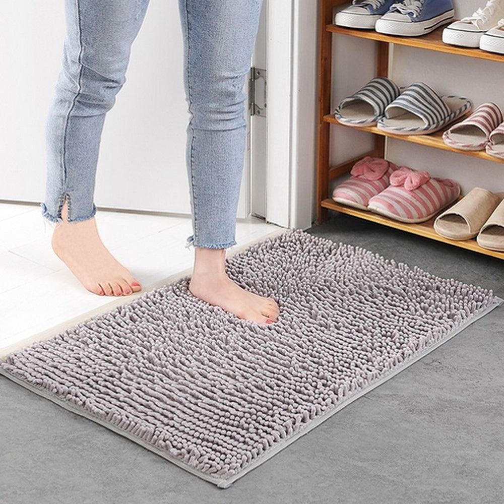 BadeWohl: Non-Slip Chenille Bath Mat – Super Soft, Absorbent & Easy to Care For