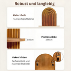 BamRustikal: 2-Tier Wooden Wall Shelf – Decorative, Floating & Hanging in Boho Style for Plants in Living Room & Bedroom