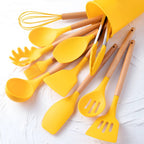 BambooChef: 12-Piece Silicone Kitchen Utensil Set with Bamboo Handles & Scratch-Resistant Surface – for Cooking & Baking